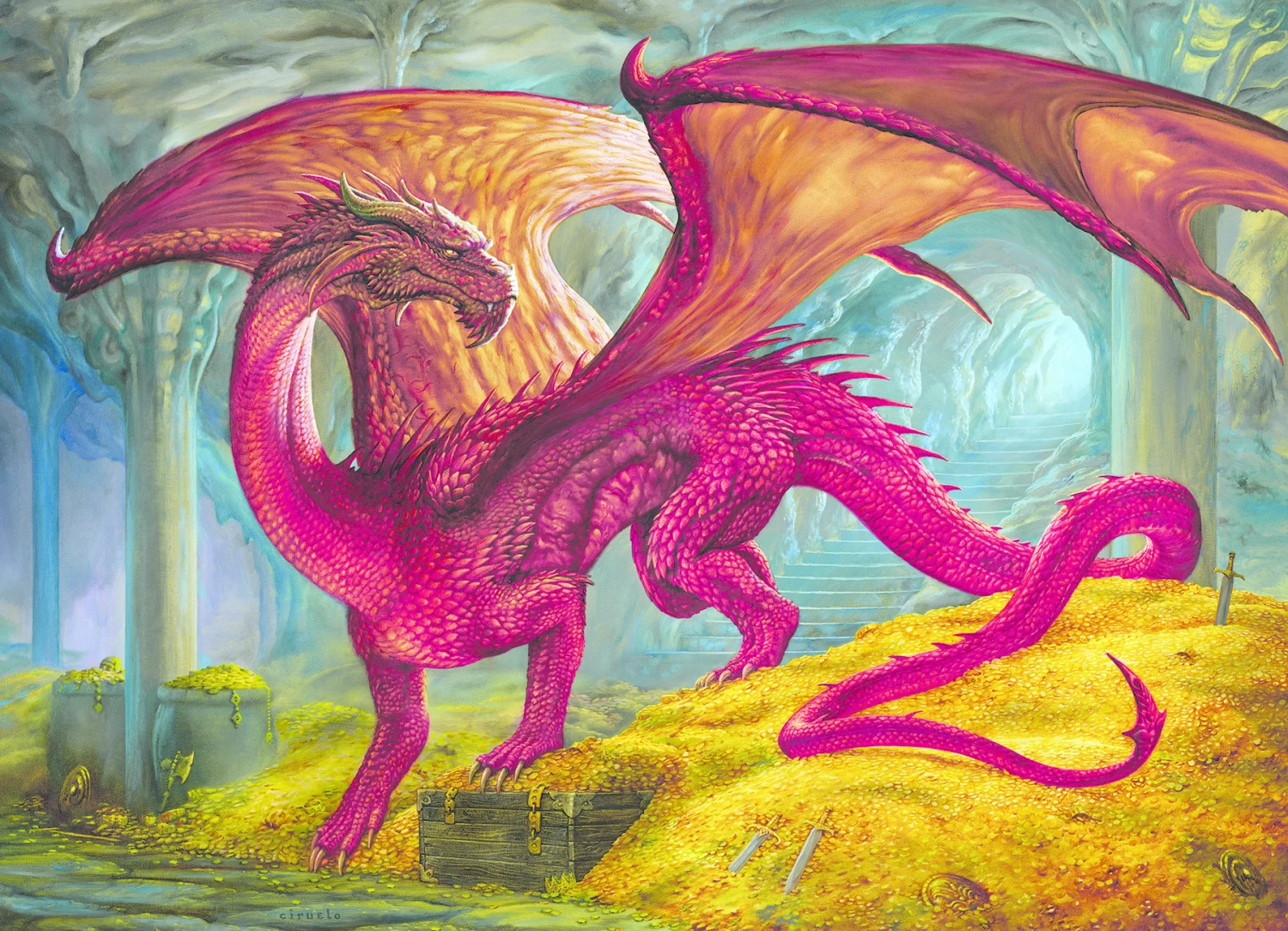 Cobble Hill Puzzel - Red Dragon Treasure 1000 Stukjes 1 Cobble Hill Puzzel - Red Dragon Treasure 1000 Stukjes