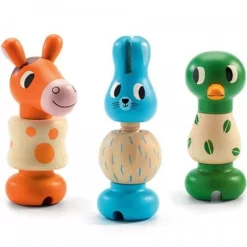 Djeco 3 Houten Schroefdieren Rondanimo