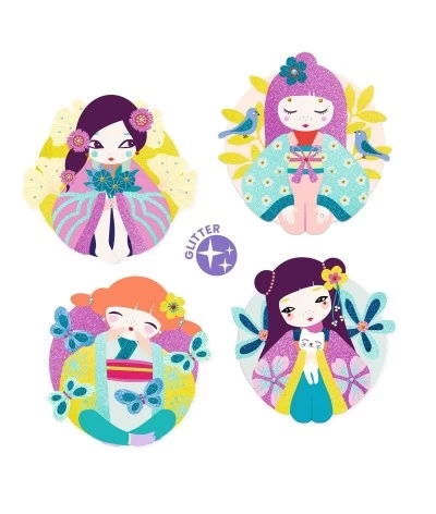 Djeco Glitterschilderijen - Onnanoko - DJ09523 4 Djeco Glitterschilderijen - Onnanoko - DJ09523 - Afbeelding 4