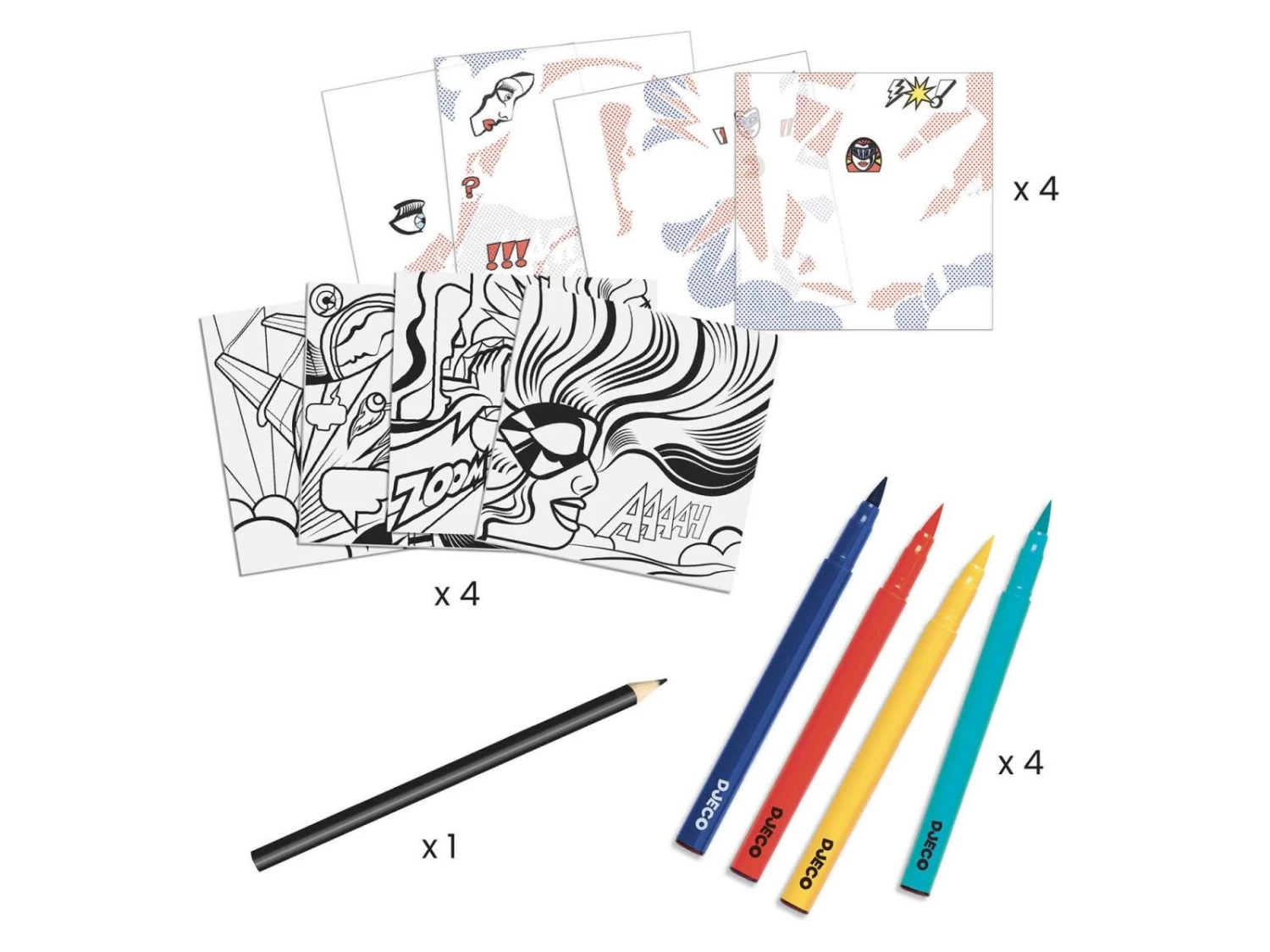 Djeco Kleuren En Krassen - Superheroes - Inspired By Roy Lichtenstein - DJ09376 5 Djeco Kleuren En Krassen - Superheroes - Inspired By Roy Lichtenstein - DJ09376 - Afbeelding 5