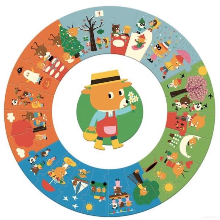 Djeco Puzzel XL Het Jaar 24 Stukjes DJ07016 2 Djeco Puzzel XL Het Jaar 24 Stukjes DJ07016 - Afbeelding 2