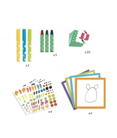 Djeco Samen Tekenen - Grappige Dieren DJ09291 2 Djeco Samen Tekenen - Grappige Dieren DJ09291 - Afbeelding 2