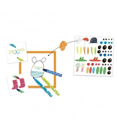 Djeco Samen Tekenen - Grappige Dieren DJ09291 3 Djeco Samen Tekenen - Grappige Dieren DJ09291 - Afbeelding 3