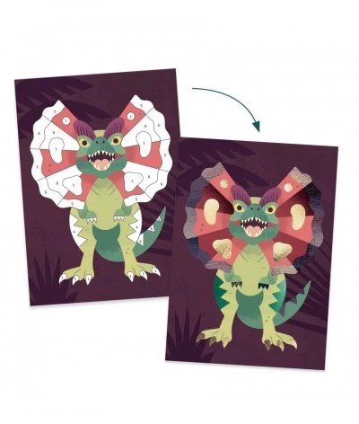 Djeco Schilderijtjes Metalliseren - Dinosaurussen - DJ09518 2 Djeco Schilderijtjes Metalliseren - Dinosaurussen - DJ09518 - Afbeelding 2