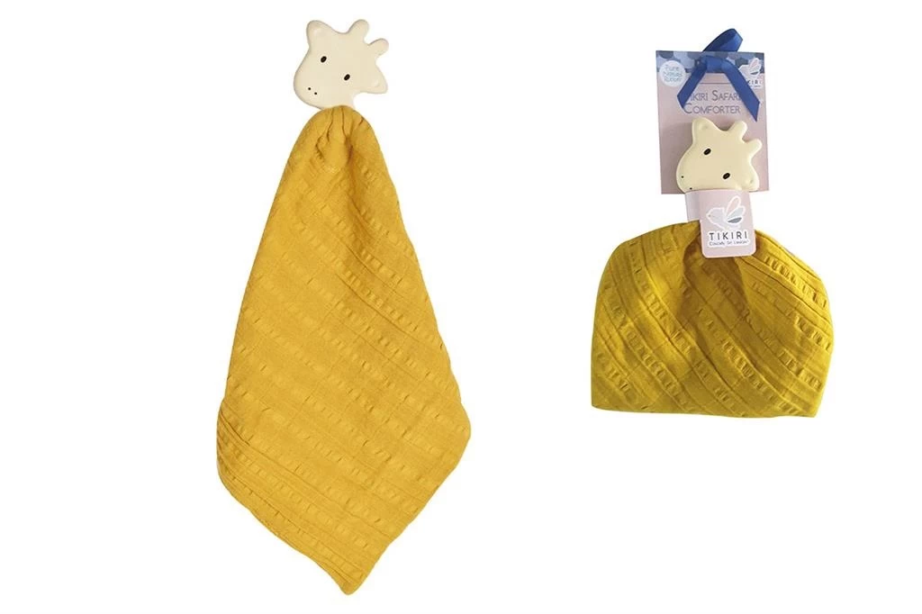 Tikiri Knuffeldoekje Met Bijtspeeltje - Giraffe 4 Tikiri Knuffeldoekje Met Bijtspeeltje - Giraffe - Afbeelding 4